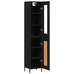 Avis vidaXL Buffet haut Noir 34,5x34x180 cm Bois d'ingénierie