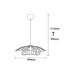 Vente-Unique Suspension filaire vintage en métal - D. 50 x H. 110/300 cm - Doré - ATHERIA