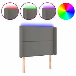 Maison Chic Tête de lit moderne à LED lumineuse pour chambre - Décoration de lit Gris 103x16x118/128 cm Similicuir -MN19183