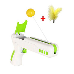 Universal Jouet de chat interactif amusant avec un pistolet à bâton de chat pour chaton chiot chiot fournitures pour animaux de compagnie lance un pistolet | jouet de chat (vert)