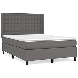 Maison Chic Lit Adulte - Lit simple Lit à sommier tapissier avec matelas moelleux - Meuble de Chambre - Gris 140x200 cm Similicuir -MN30287