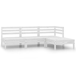 Maison Chic Salon de jardin 4 pcs - Table et chaises d'extérieur - Mobilier/Meubles de jardin Moderne Bois de pin massif Blanc -MN39312