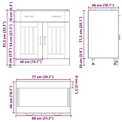 vidaXL Armoire de cuisine Lucca chêne artisanal bois ingénierie pas cher