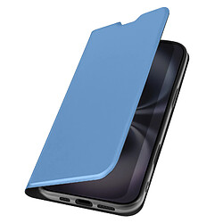 Avizar Étui pour iPhone 16 Soft touch Porte-carte Support Vidéo Bleu