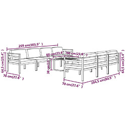 vidaXL Salon de jardin 8 pcs avec coussins Aluminium Anthracite pas cher