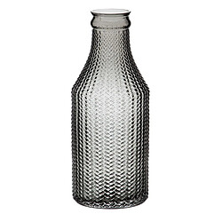 BigBuy Home Vase Gris verre 10 x 10 x 25 cm