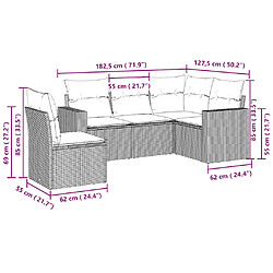 Avis vidaXL Salon de jardin 5 pcs avec coussins gris clair résine tressée