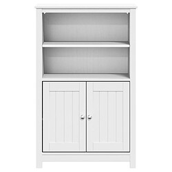 Avis Maison Chic Armoire de salle de bain,Meuble de rangement,Meuble haut BERG blanc 69,5x34x110 cm pin massif -GKD393823