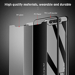 Wewoo Coque Pour Galaxy A80 / A90 Housse de protection en verre dégradé de texture bleu foncé pas cher