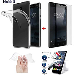 Ipomcase Coque avec protection écran verre trempé pour NOKIA 3 (2017)