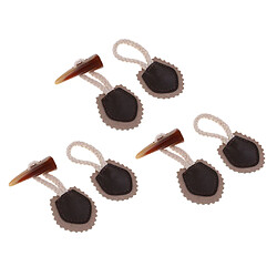 3 paires de boutons de fermeture de couture en cuir de corne en PU pour le manteau duffle