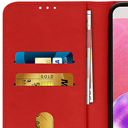 Avizar Étui pour Samsung Galaxy A03s Clapet Portefeuille Fonction Support Vidéo Rouge pas cher