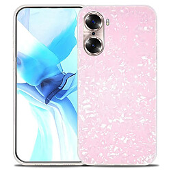 Coque en TPU + acrylique IPAKY ultra mince rose pour votre Honor 60