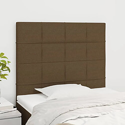 Maison Chic Lot de 2 Têtes de lit design pour chambre - Décoration de lit Marron Foncé 90x5x78/88 cm Tissu -MN92219