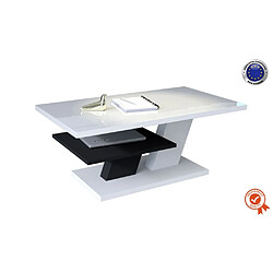 Dusine TABLE BASSE BELVEDERE 110 CM AVEC PLATEAU BLANC LAQUE