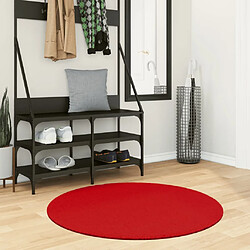 vidaXL Tapis OVIEDO à poils courts rouge Ø 100 cm