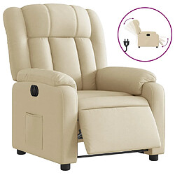 vidaXL Fauteuil inclinable électrique Crème Tissu