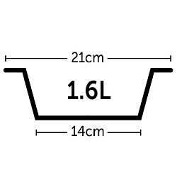 FLAMINGO Support en H avec 2 bols Otis 1,6 L 21 cm