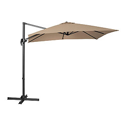 Avis Helloshop26 Parasol déporté - taupe - rectangulaire - 250 x 250 cm - inclinable et pivotant 14_0007595