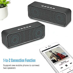 Universal Conférencier portable sans câble, haut-parleur Bluetooth 5.0 avec basse stéréo 3D, batterie de 1500mAh, durée de vie de la batterie de 12 heures (gris)