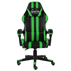 vidaXL Fauteuil de jeux vidéo Noir et vert Similicuir