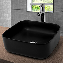 Lavabo 39,5x39,5x14 cm céramique noire ML-Design