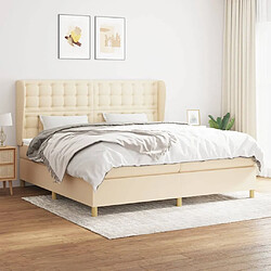 Maison Chic Lit Adulte - Lit simple Lit à sommier tapissier avec matelas moelleux - Meuble de Chambre - Crème 200x200 cm Tissu -MN89397