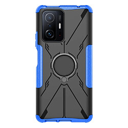 Coque en TPU anti-rayures, anti-chutte avec béquille annulaire réglable pour votre Xiaomi 11T Pro 5G/11T 5G - bleu