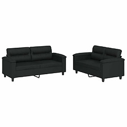 Maison Chic Ensemble de canapés 2 pcs avec coussins, Canapé droit Sofa pour Salon Noir Similicuir -GKD404661