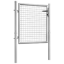 vidaXL Porte de jardin Acier galvanisé 105x125 cm Argenté