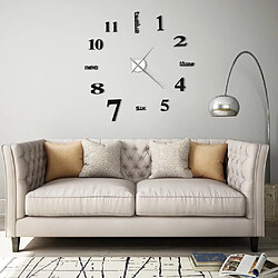 Decoshop26 Horloge murale 3D Design moderne 100 cm XXL Noir DEC022266