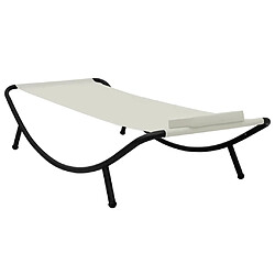 vidaXL Lit de jardin crème 200x90 cm acier