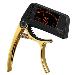 Wewoo Tuner de guitare or pour guitare, Loftstyle Chromatic Clip-on avec affichage LCD rotatif de la lumière à une main Capo Guitar Clip de professionnel