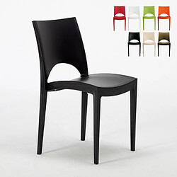 24 Chaises Paris Grand Soleil en polypropylène Restaurant bar café promo stock, Couleur: Noir