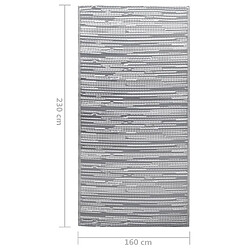 vidaXL Tapis d'extérieur Gris 160x230 cm PP pas cher