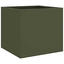 Maison Chic Jardinière,Bac à fleurs - pot de fleur vert olive 32x30x29 cm acier laminé à froid -GKD44050