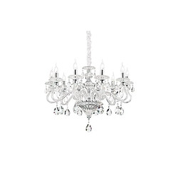 Ideal Lux Chandelier sans abats jours Negresco Verre Transparent 8 ampoules 80cm