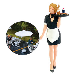 1:64 Figures Serveur Manger Disposition De La Scène Diorama Jouet Serveuse Noir pas cher