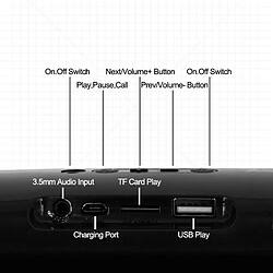 Yonis Enceinte Bluetooth Portable 3D Stéréo Super Bass Son Hi-Fi Support FM TF AUX U-Disk pas cher