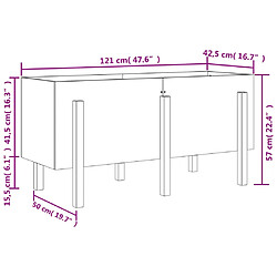 vidaXL Lit surélevé de jardin gris 121x50x57 cm bois de pin massif pas cher