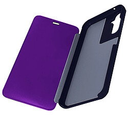 Avizar Étui Clear View pour Galaxy A54 5G Clapet Miroir Fonction Support Violet foncé