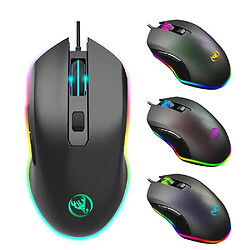 Universal Souris optique de jeu câblé émettant la lumière RVB réglable