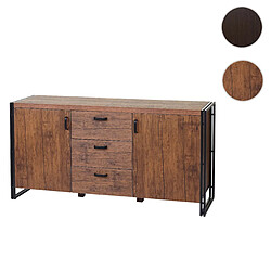 Mendler Buffet HWC-A27, Commode Bahut Armoire 80x160x40cm Structure 3D ~ Chêne Sauvage 