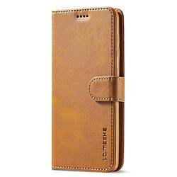 Etui en PU LC.IMEEKE avec support marron clair pour votre Samsung Galaxy S21 5G