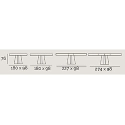 Avis Inside 75 Table repas extensible CROSS 12 couverts 180/274x98cm pied métal blanc plateau chêne