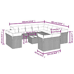 Avis Maison Chic Salon de jardin avec coussins 14 pcs | Ensemble de Table et chaises | Mobilier d'Extérieur beige résine tressée -GKD67371