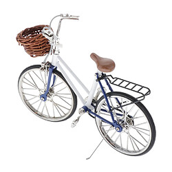 Acheter 1/10 Bambou Panier Bicyclette Modèle Jouet Décoration Blanc