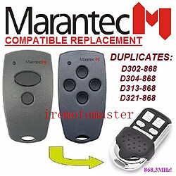 Avis GUPBOO Télécommande Universelle de Rechange pour télécommande MARANTEC D302-868, D304-868, D3