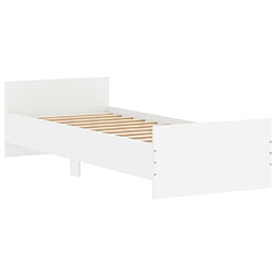 Avis Vidaxl Cadre de lit blanc 75x190 cm petit simple bois d'ingénierie