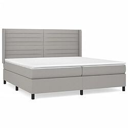 Maison Chic Lit Adulte - Lit simple Lit à sommier tapissier avec matelas moelleux - Meuble de Chambre - Gris clair 200x200cm Tissu -MN29329